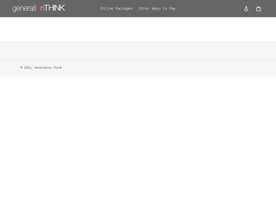 generation-think.myshopify.com shopify website screenshot