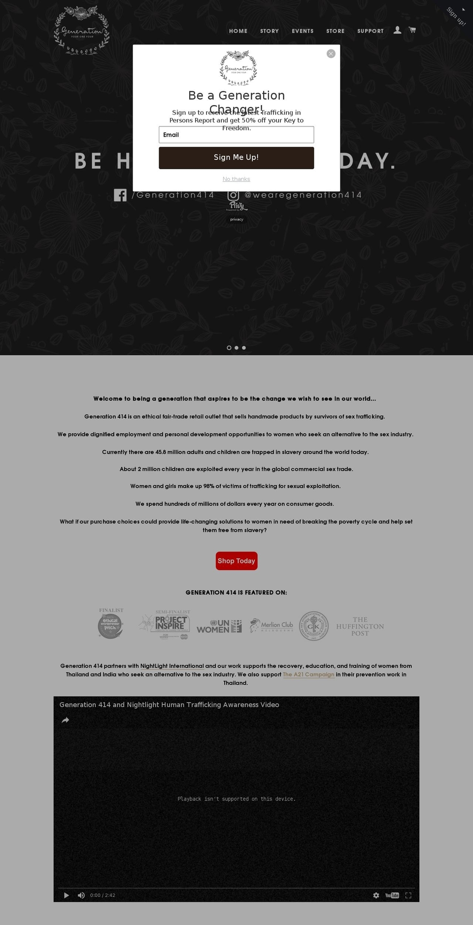 generation414.com shopify website screenshot