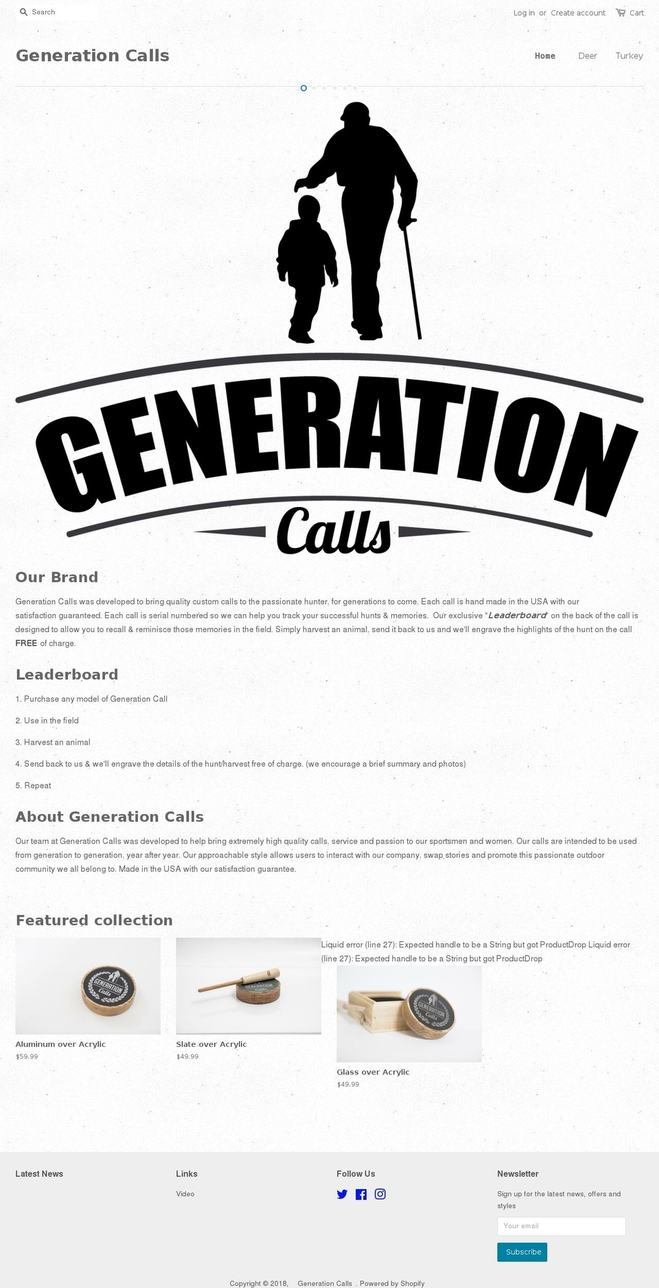 generationcalls.com — Shopify storefront screenshot