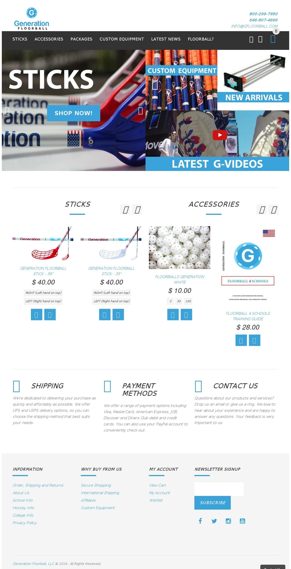 generationfloorball.org shopify website screenshot