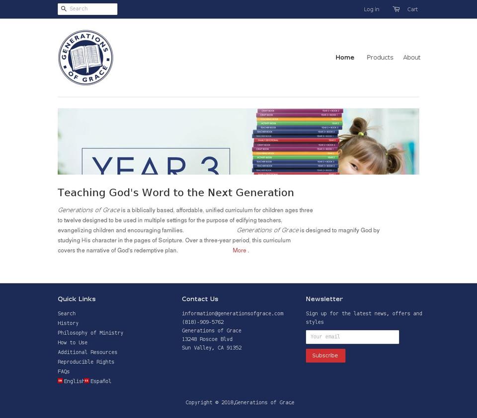 generationsofgrace.net shopify website screenshot