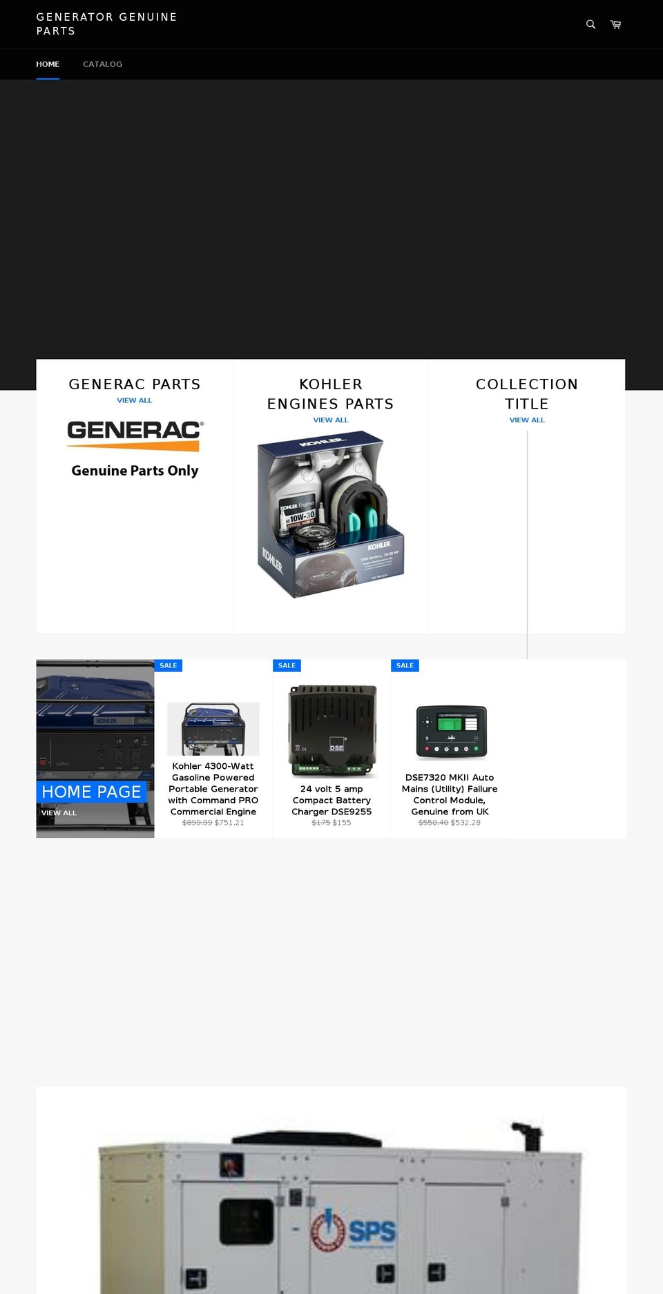 generatorpartsusa.com — Shopify storefront screenshot
