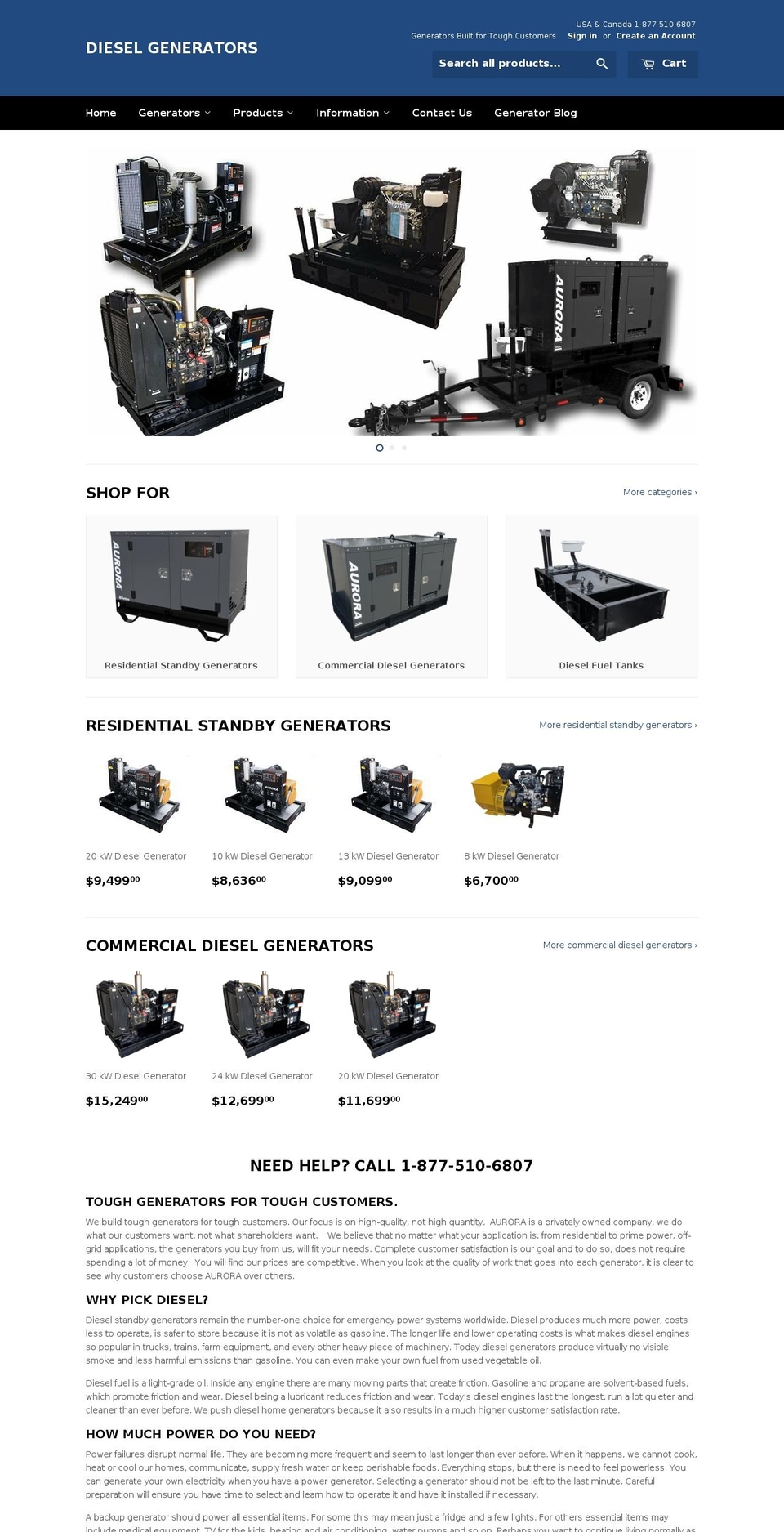 generators.co shopify website screenshot