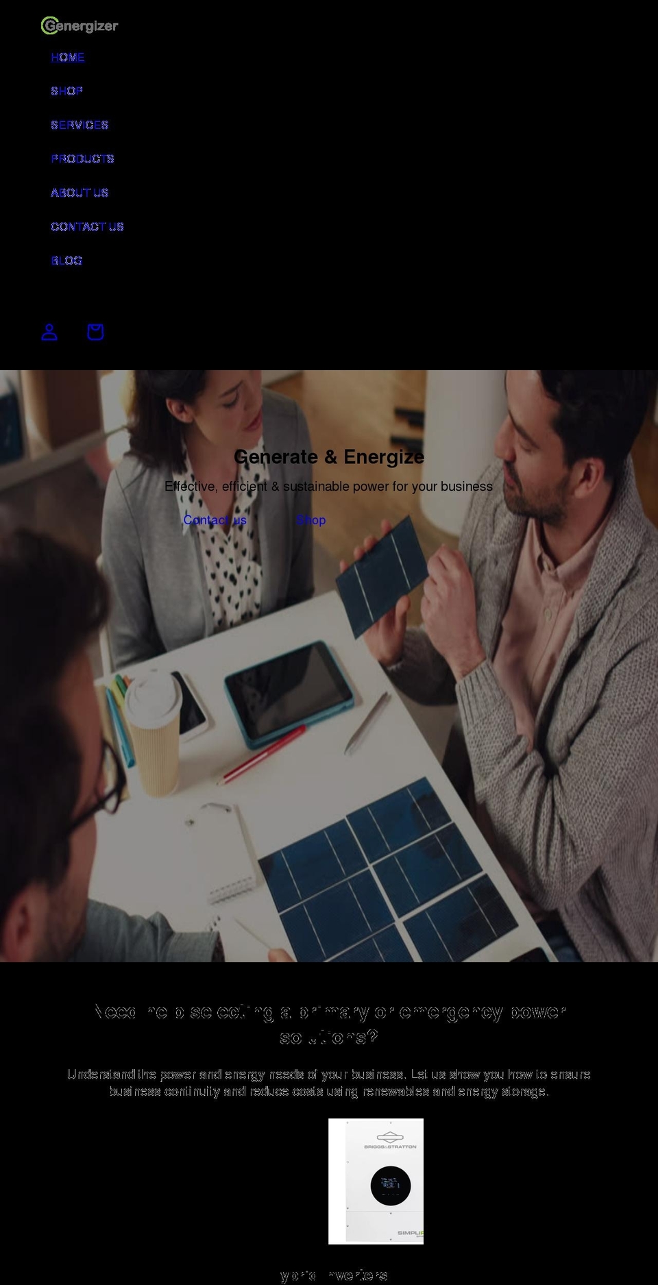 genergizer.com shopify website screenshot