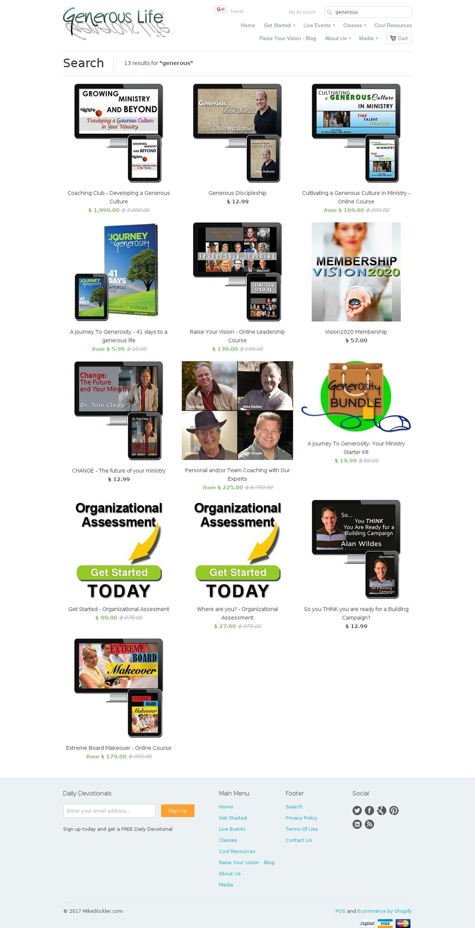 generouslivingmagazine.com shopify website screenshot