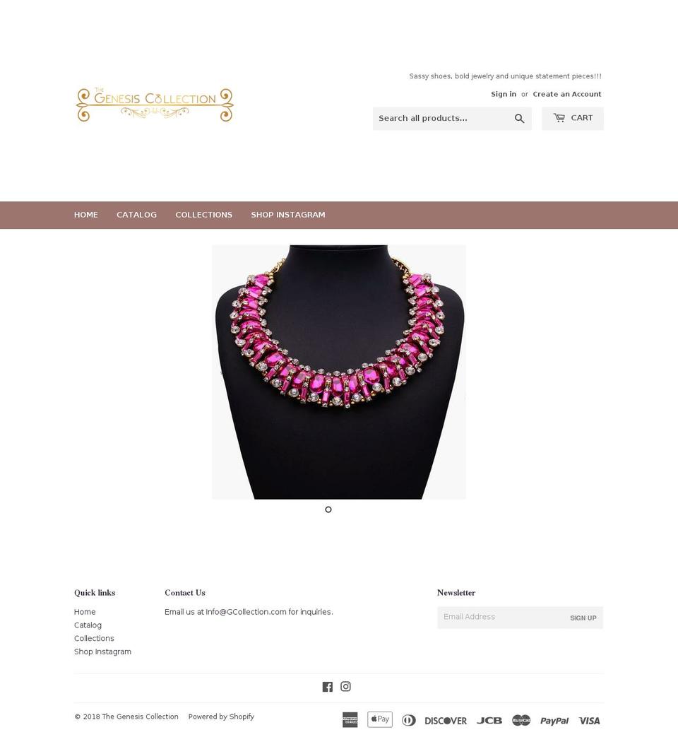 genesiscollectionshop.com — Shopify storefront screenshot