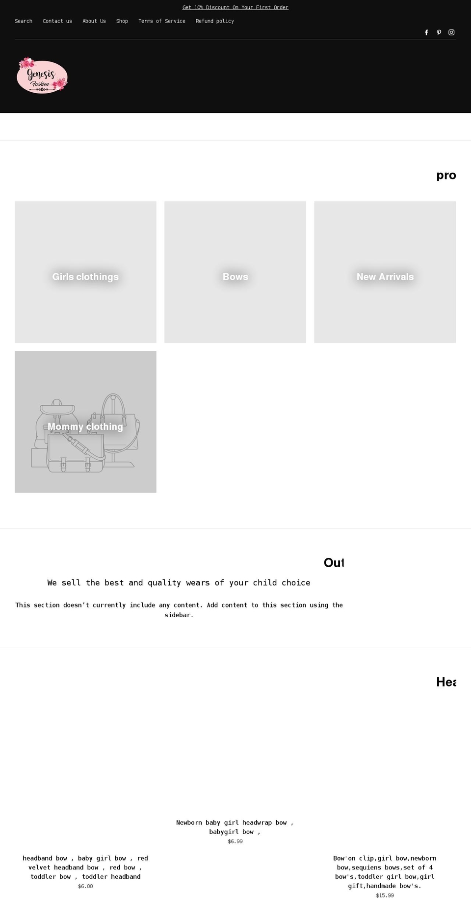 genesisfashion.org shopify website screenshot