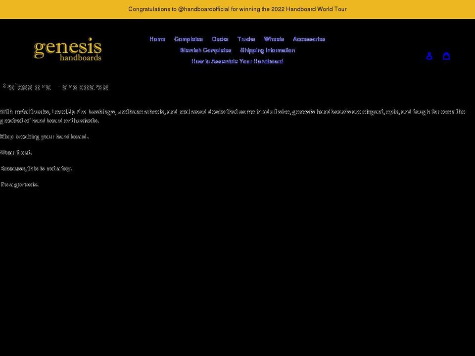 genesishandboards.com shopify website screenshot