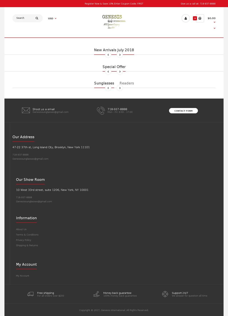 fastor2-0-default Shopify theme site example genesissunglasses.com