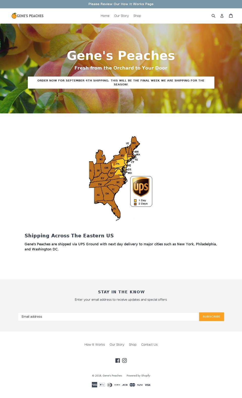 genespeaches.com shopify website screenshot