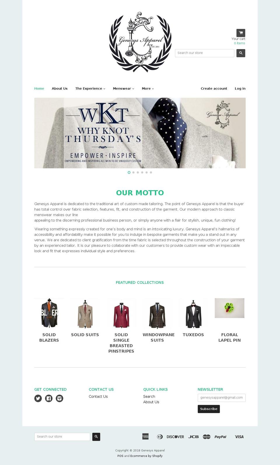 genesysapparel.com shopify website screenshot