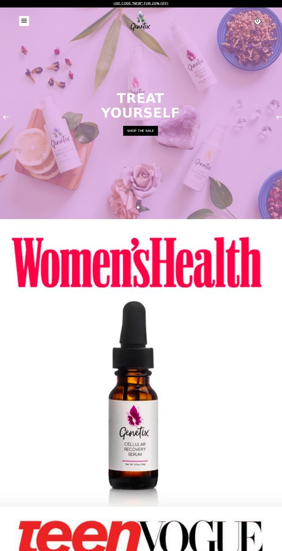 genetixorganic.com shopify website screenshot