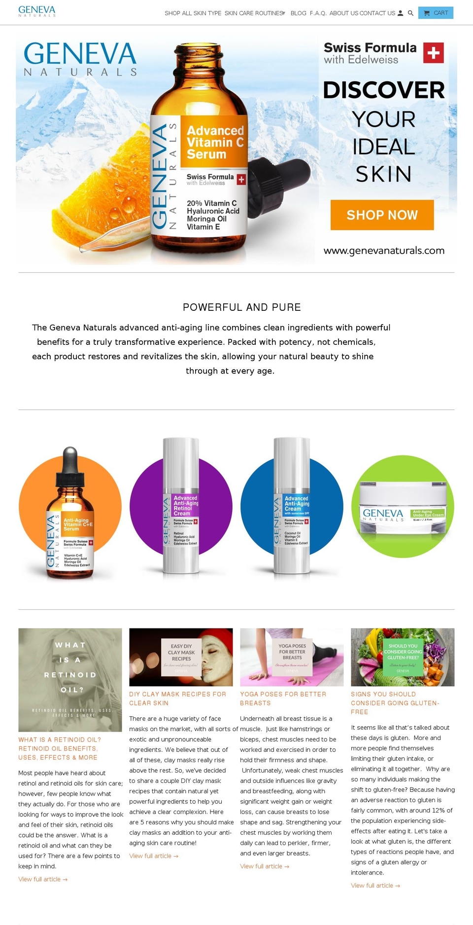geneva-naturals.com shopify website screenshot
