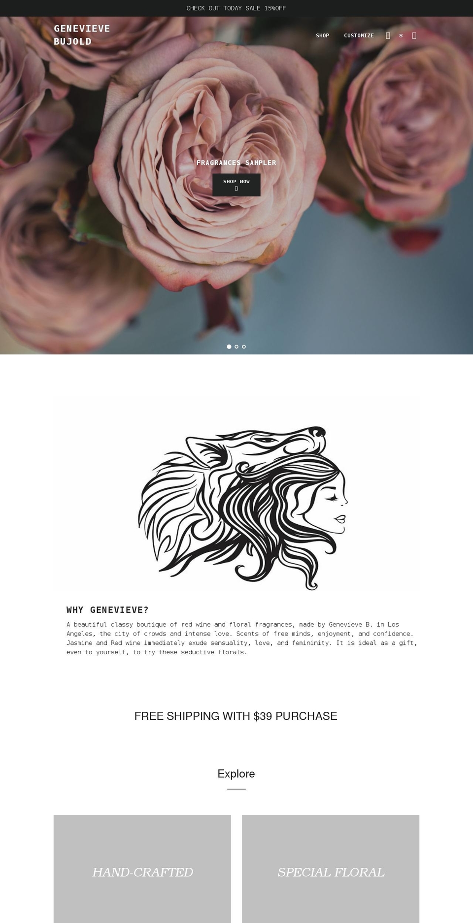 genevievebujold.com shopify website screenshot