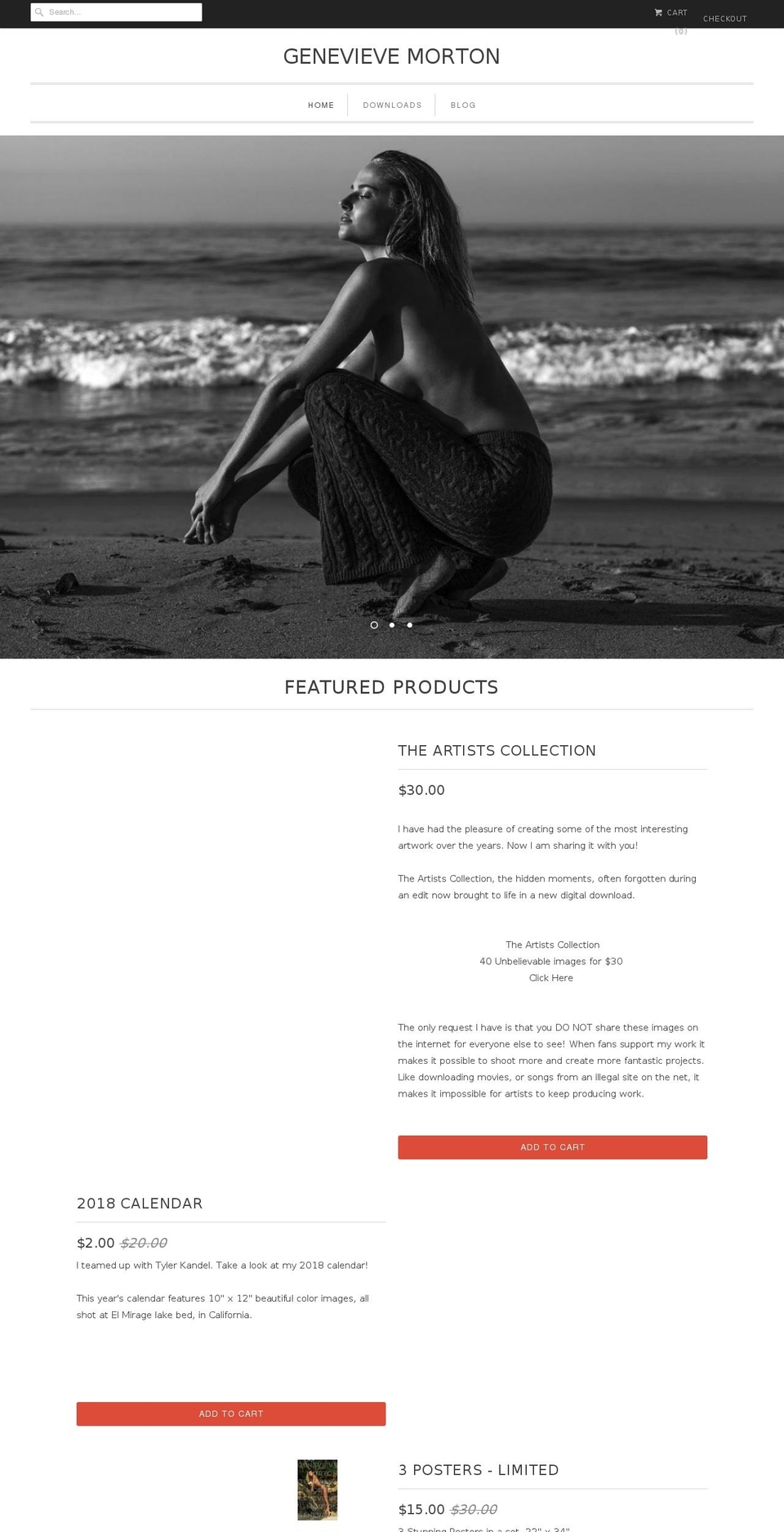 genevievemorton.com — Shopify storefront screenshot