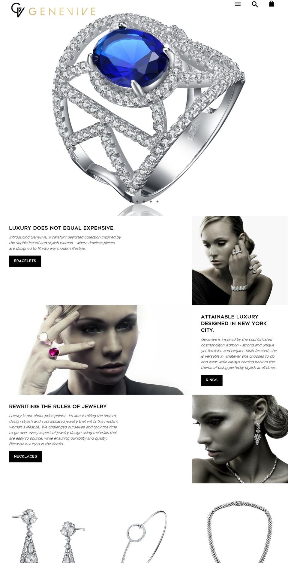 genevive.jewelry shopify website screenshot