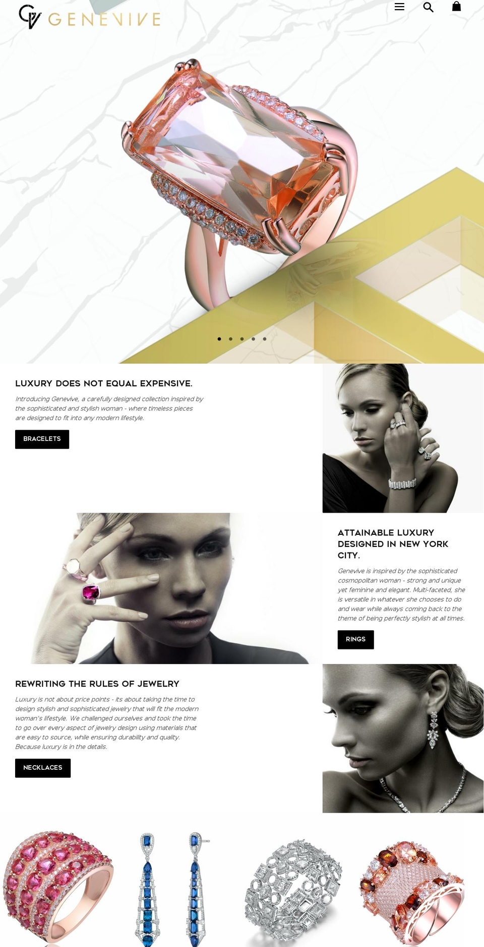 genevivejewelry.com shopify website screenshot