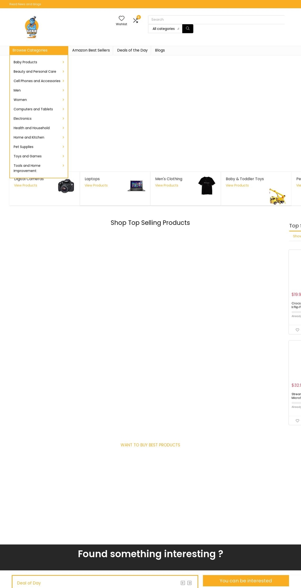 Working Shopify theme site example genieknowsbest.com