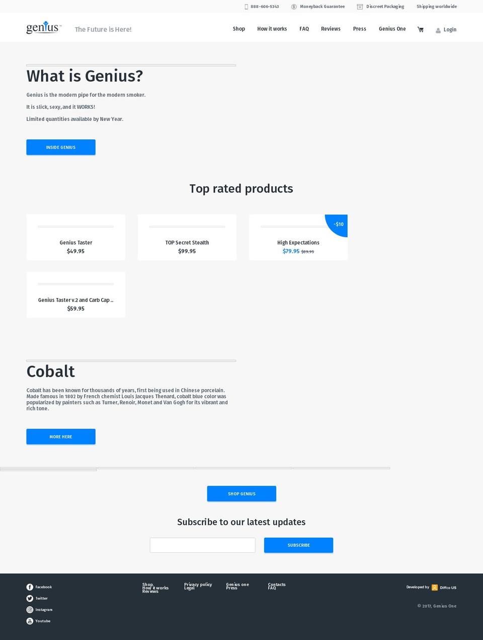 geniouspipe.com — Shopify storefront screenshot