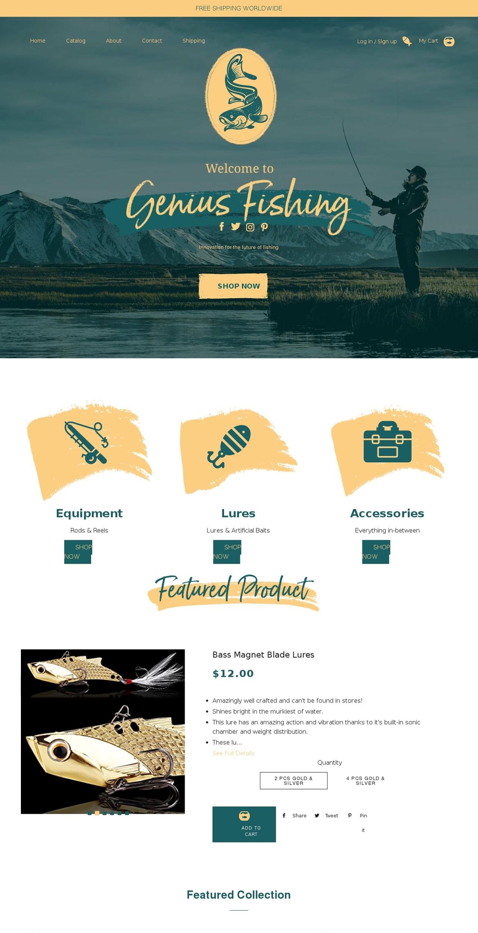 geniusfishing.net shopify website screenshot