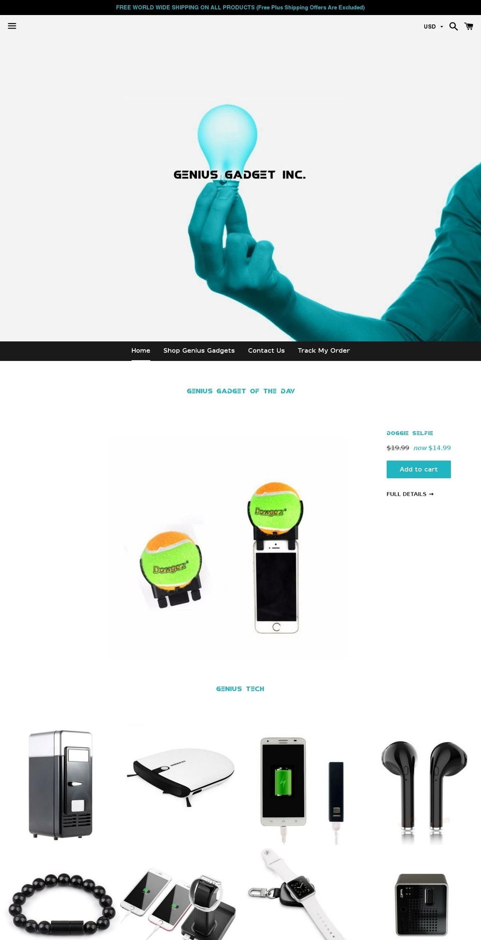 geniusgadget.store shopify website screenshot