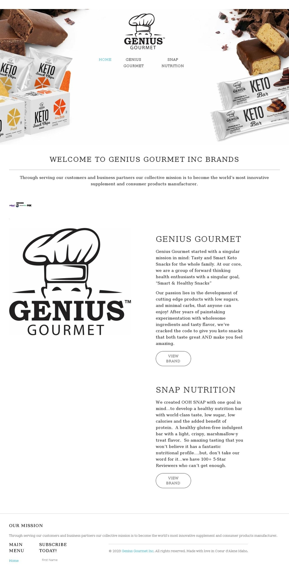 geniusgourmetinc.com shopify website screenshot