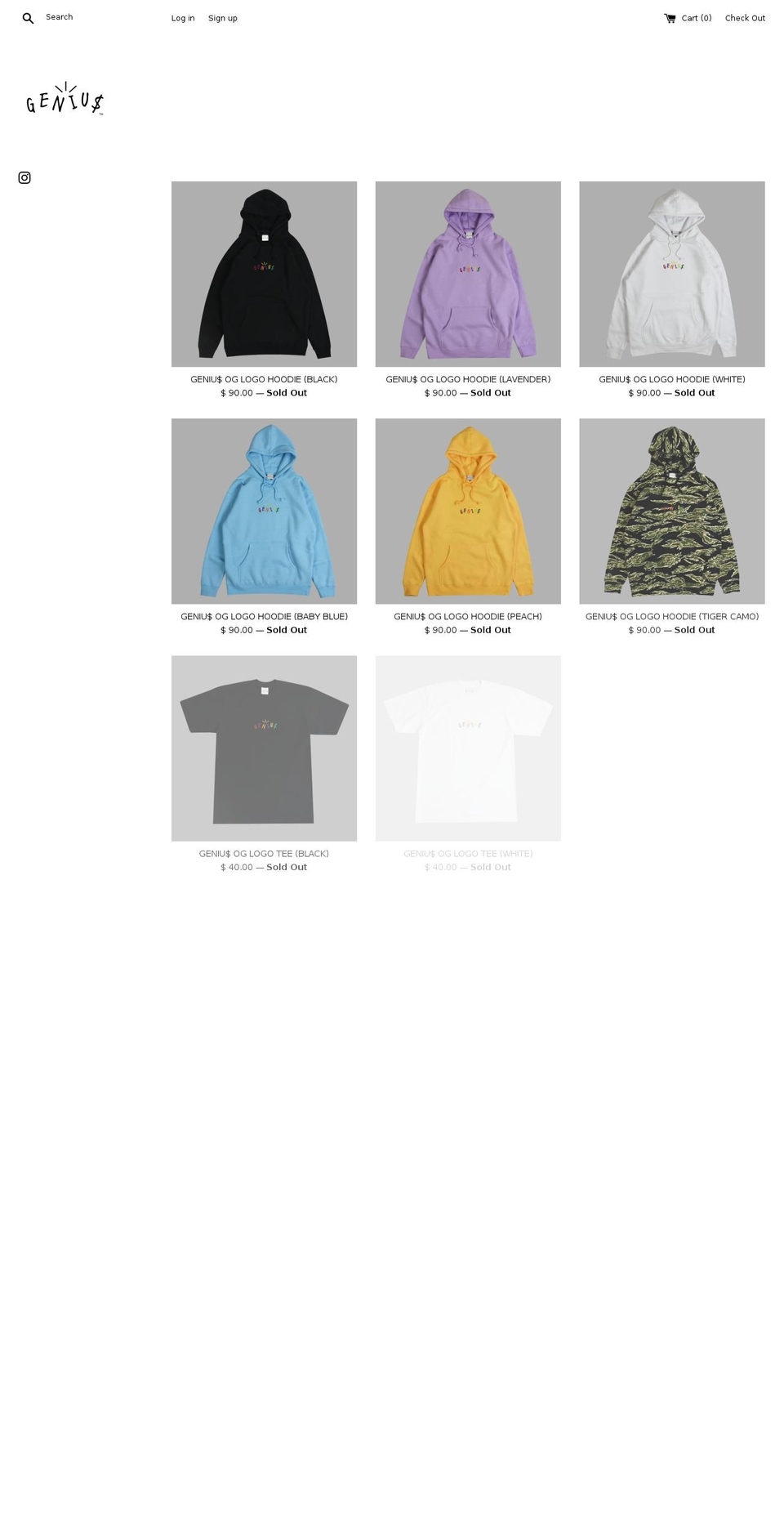 geniuslosangeles.com — Shopify storefront screenshot