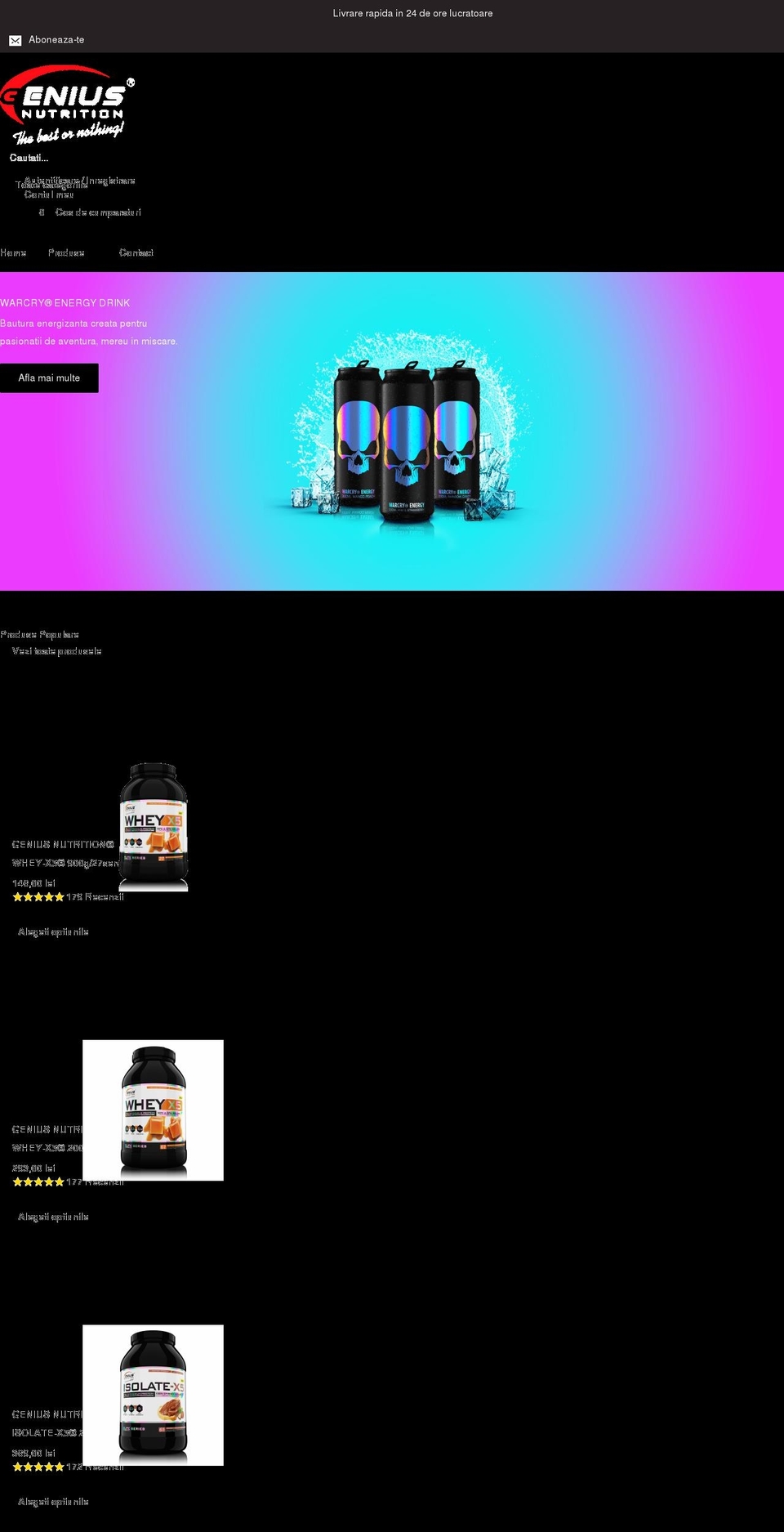 geniusnutrition.ro shopify website screenshot