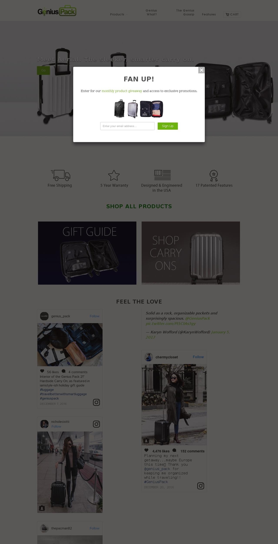 geniuspack.com shopify website screenshot