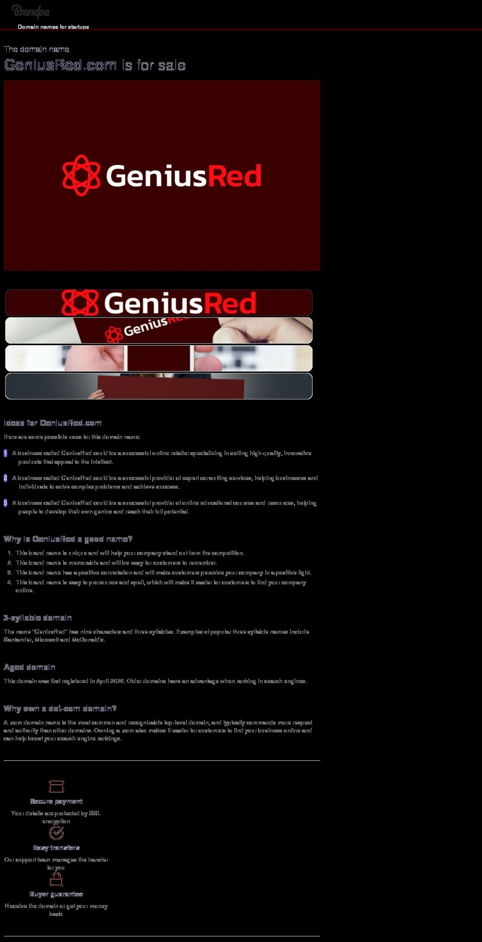 geniusred.com — Shopify storefront screenshot