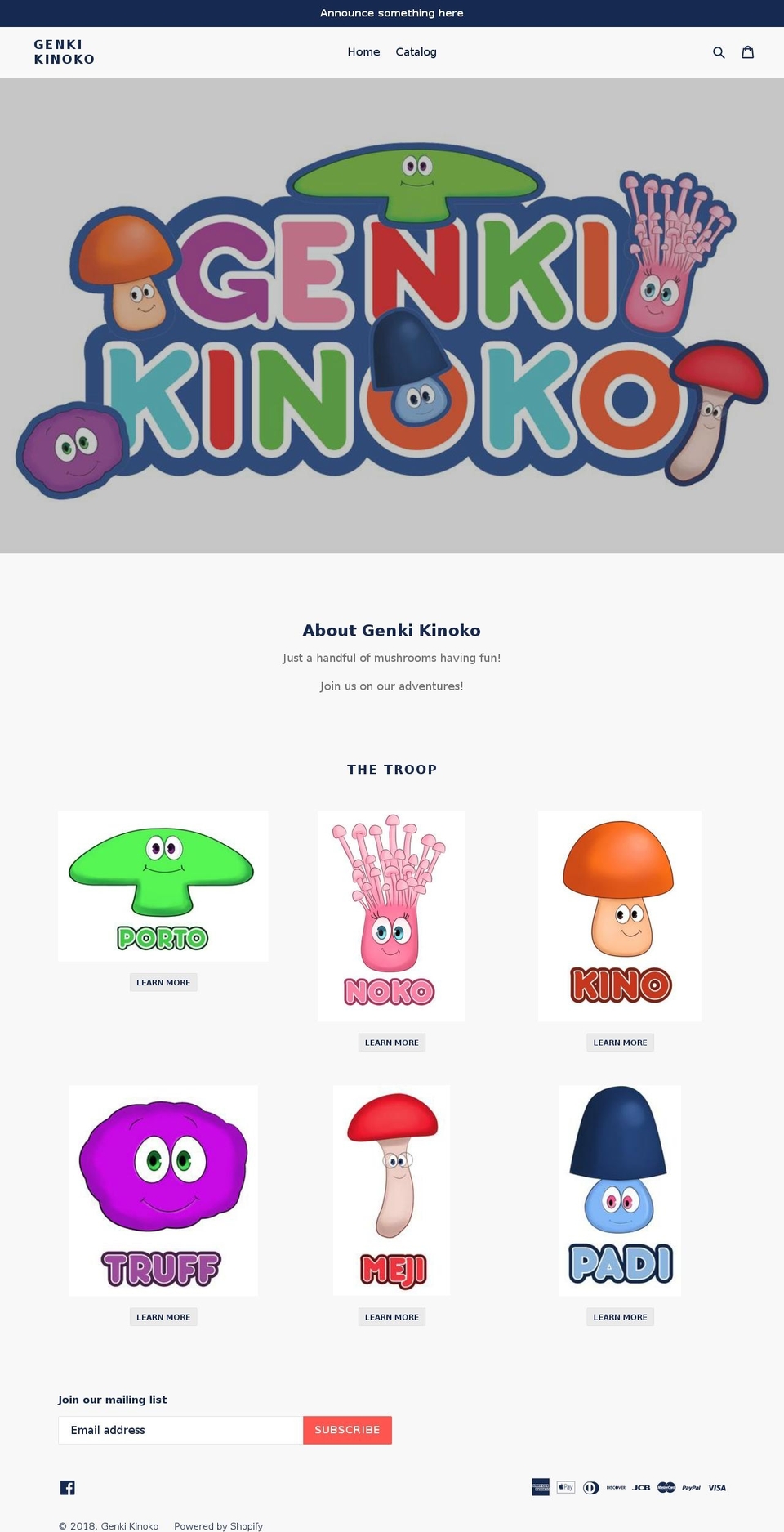 genkikinoko.com — Shopify storefront screenshot