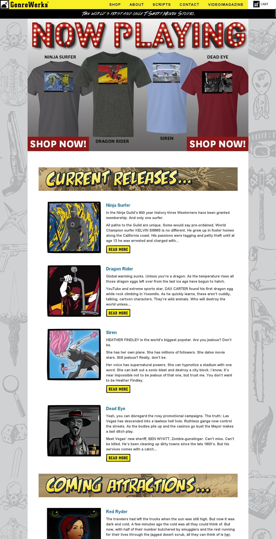 genrewerks.com shopify website screenshot