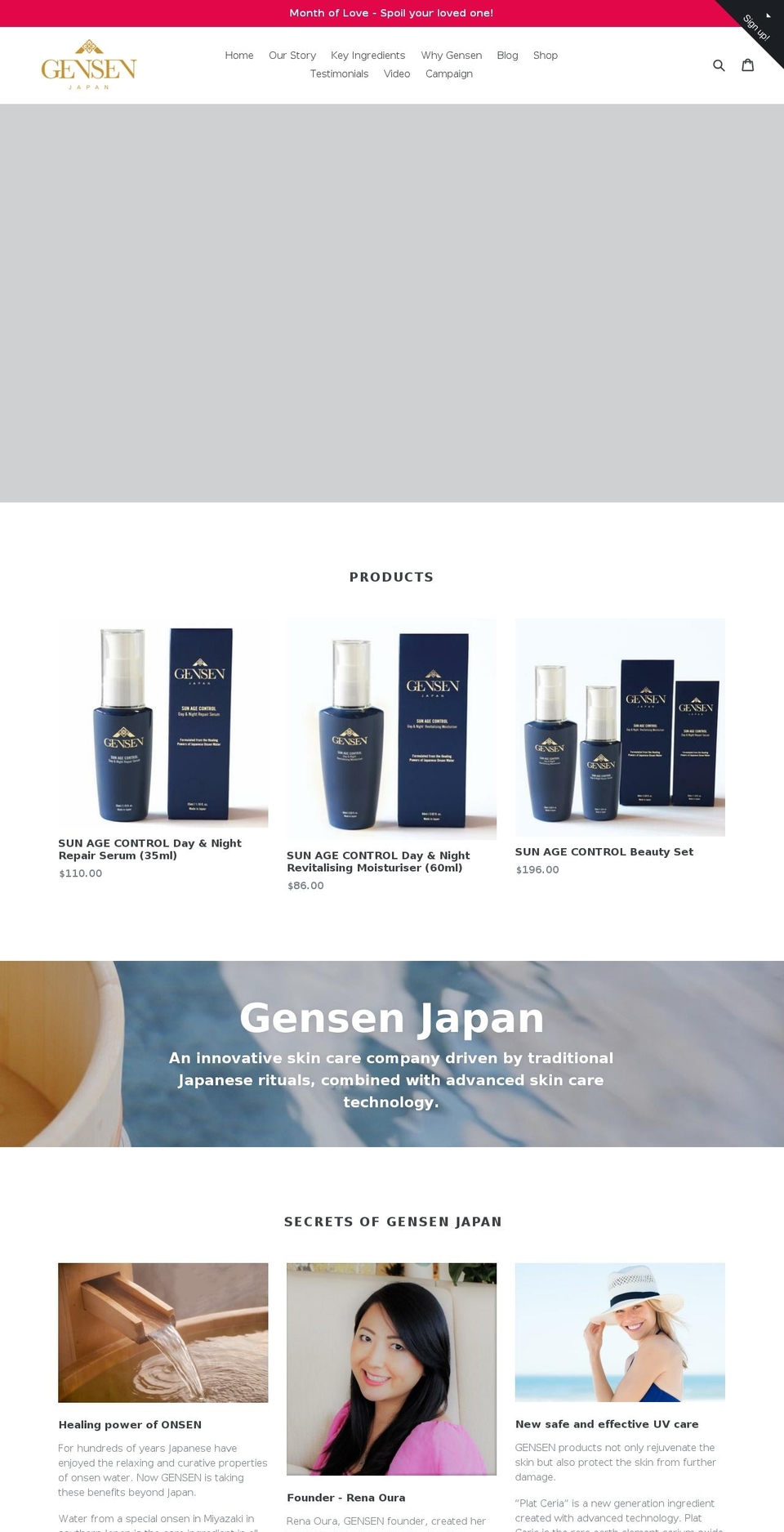 gensenjapan.com shopify website screenshot