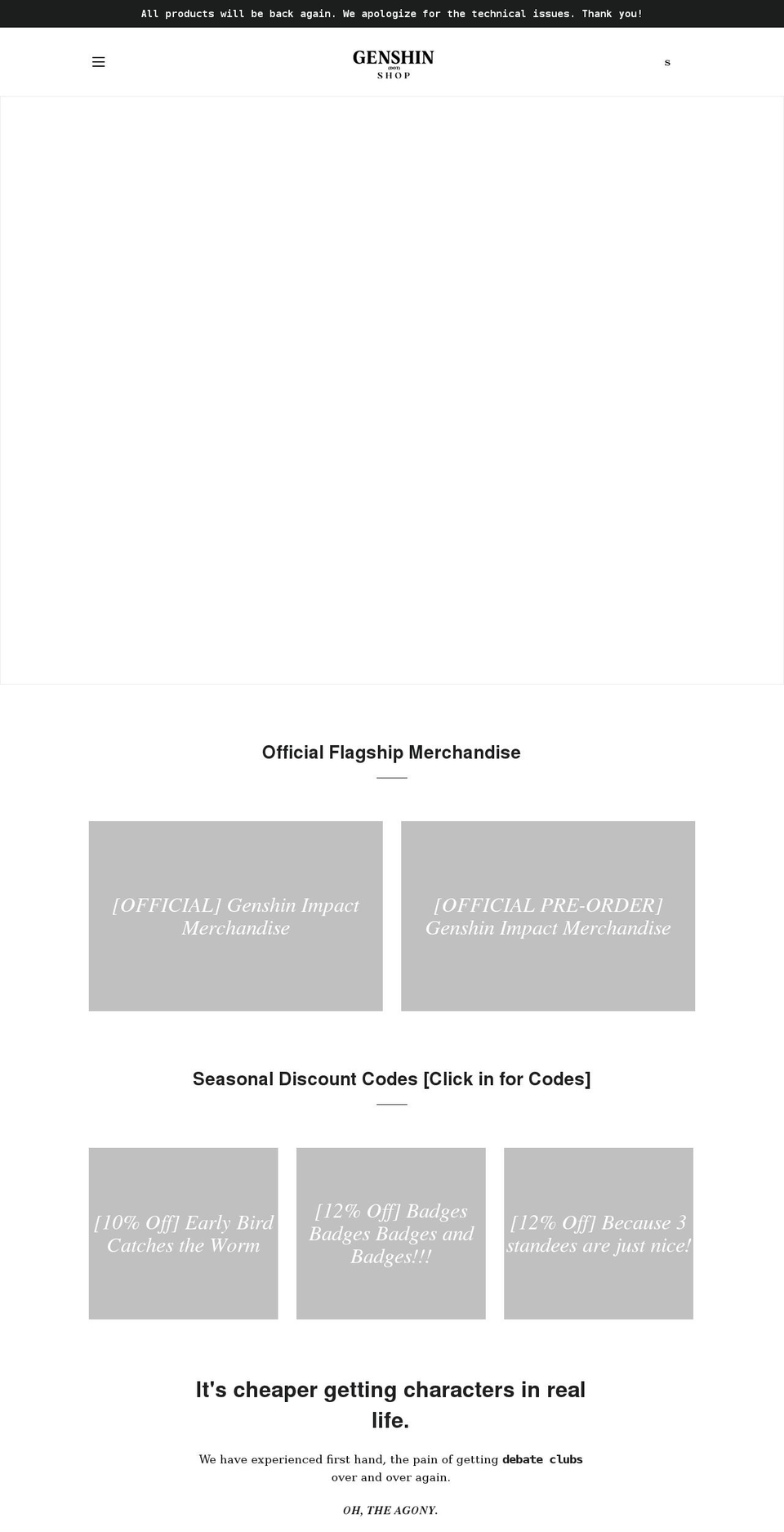 genshin.shop shopify website screenshot
