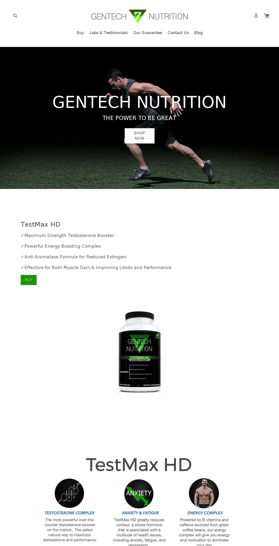 gentechnutrition.com shopify website screenshot
