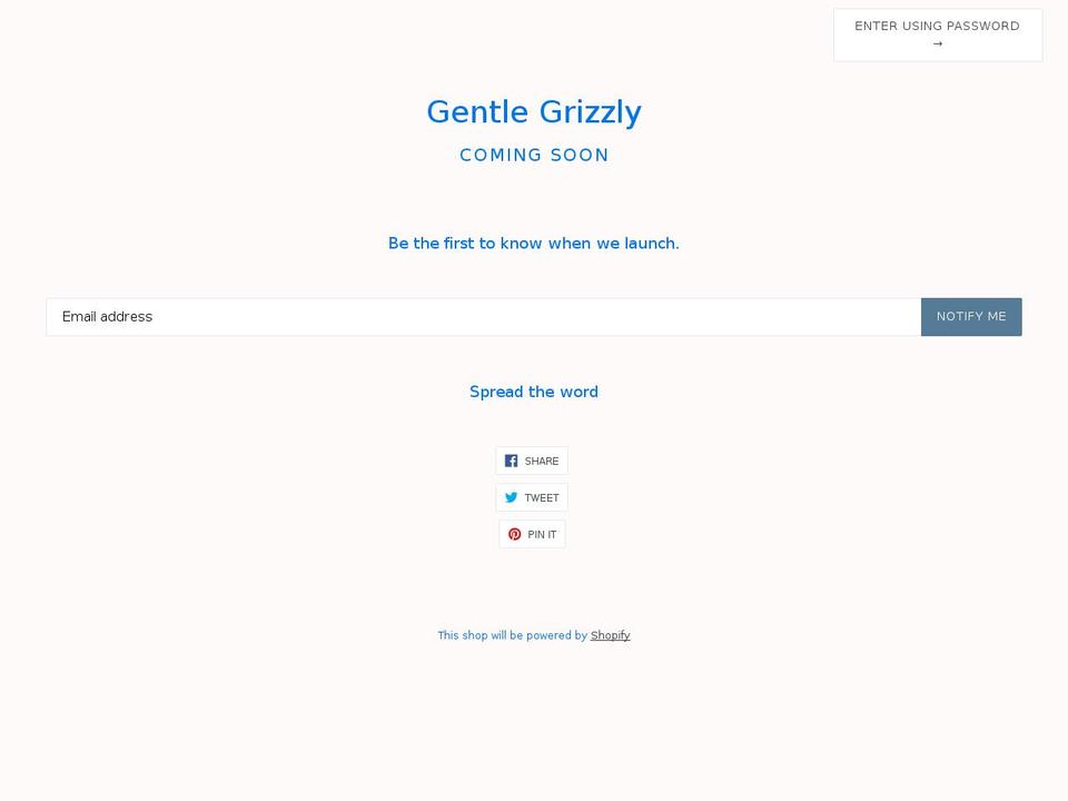 gentlegrizzly.com — Shopify storefront screenshot