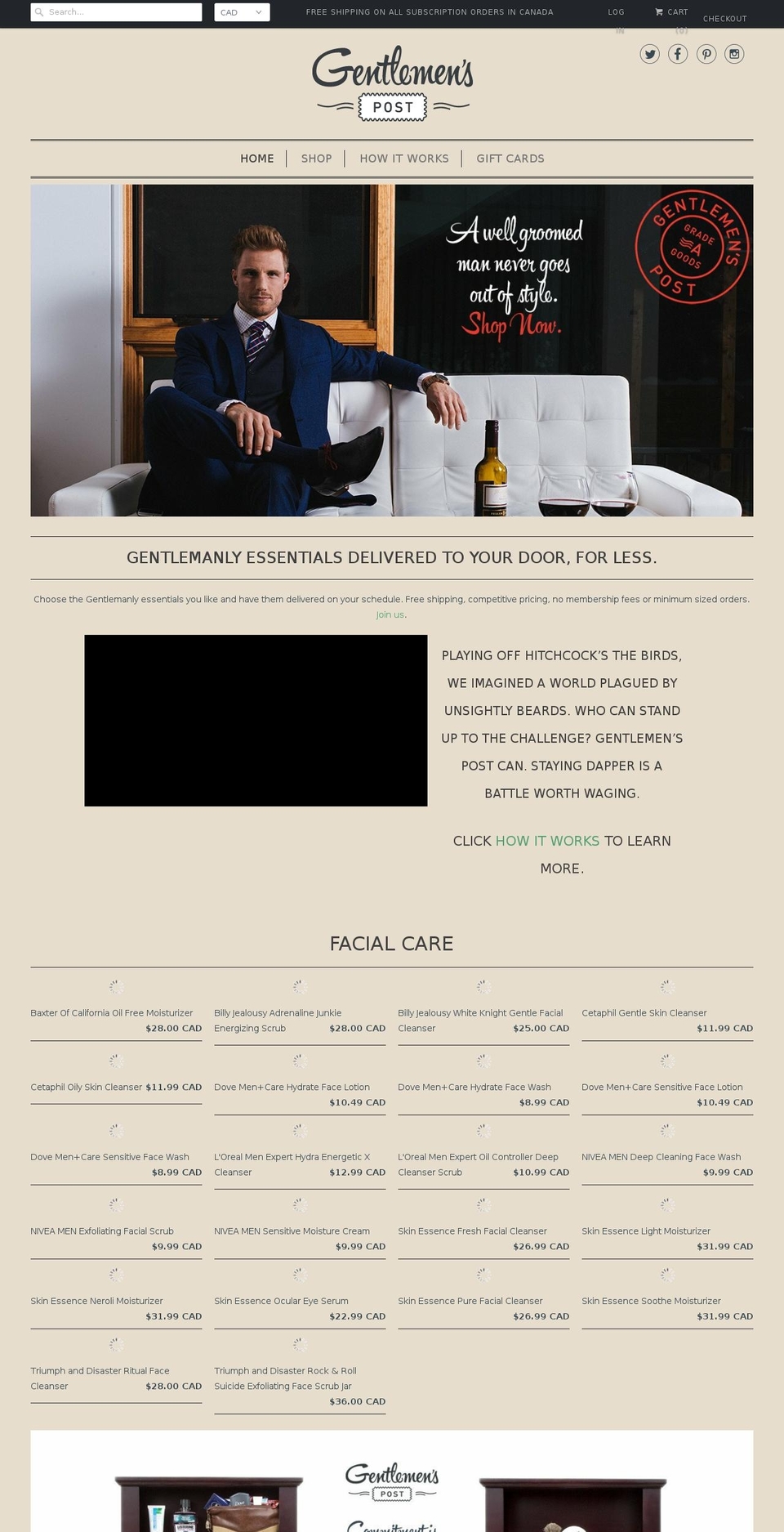 gentlemanpost.com — Shopify storefront screenshot