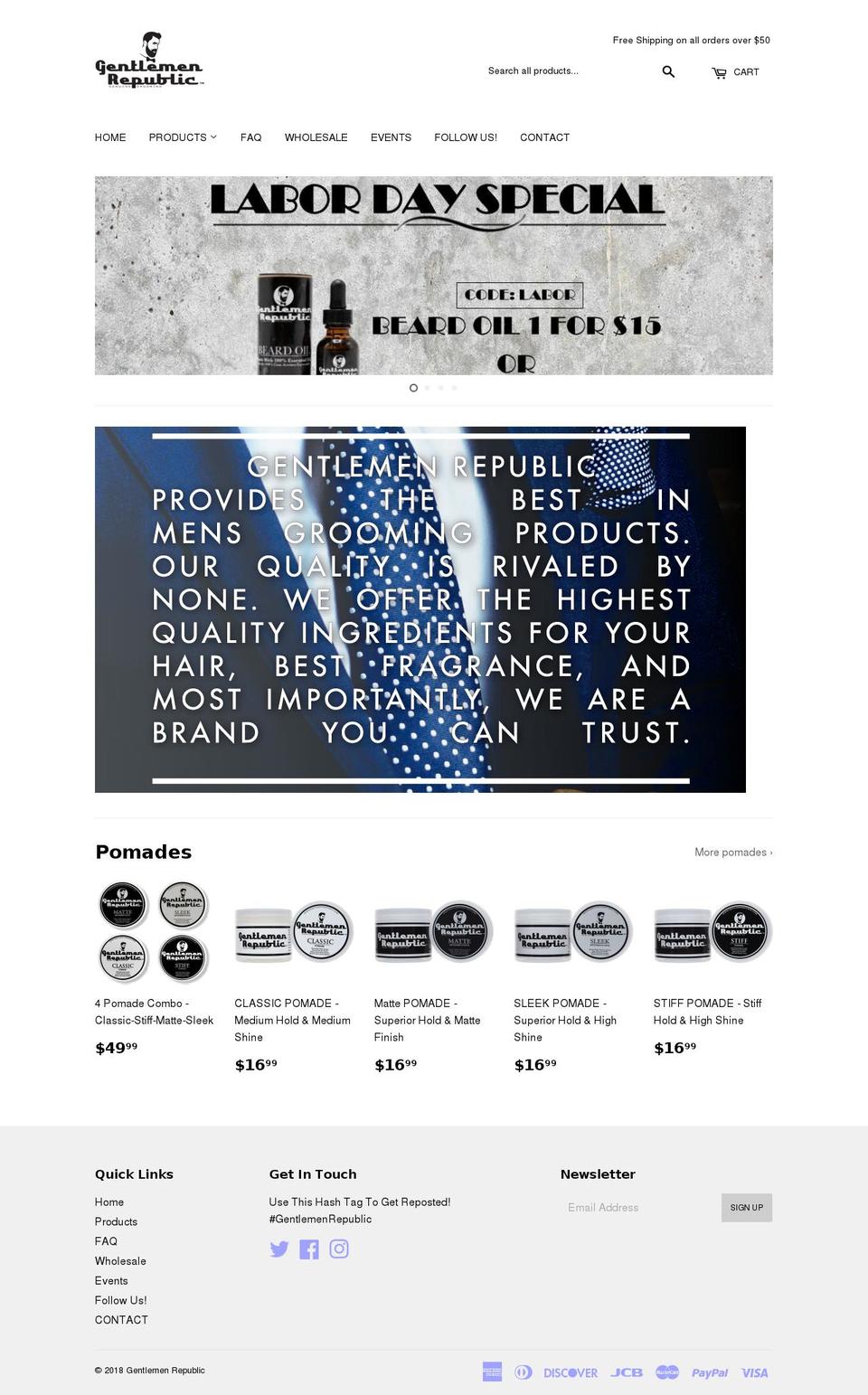 gentlemanrepublic.com — Shopify storefront screenshot
