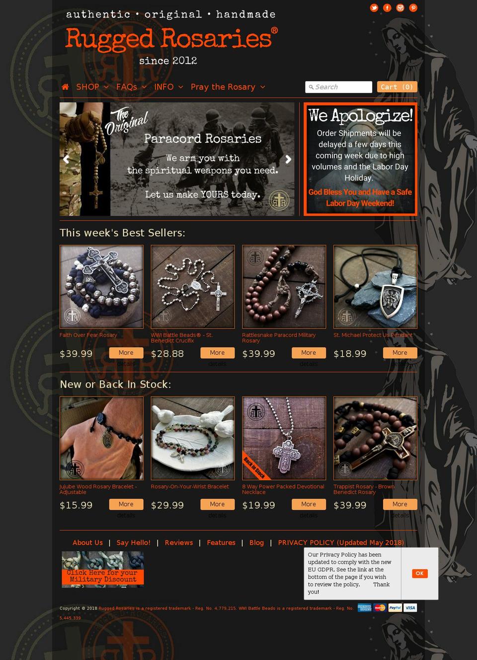 gentlemanrosaries.com — Shopify storefront screenshot