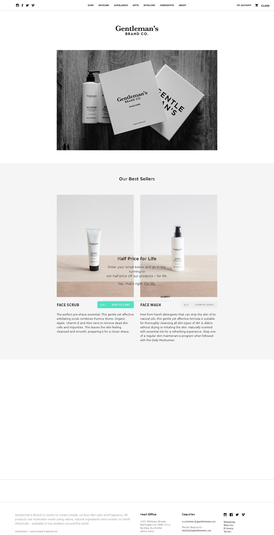 Gentlemans Brand Co 2016 Shopify theme site example gentlemans.co