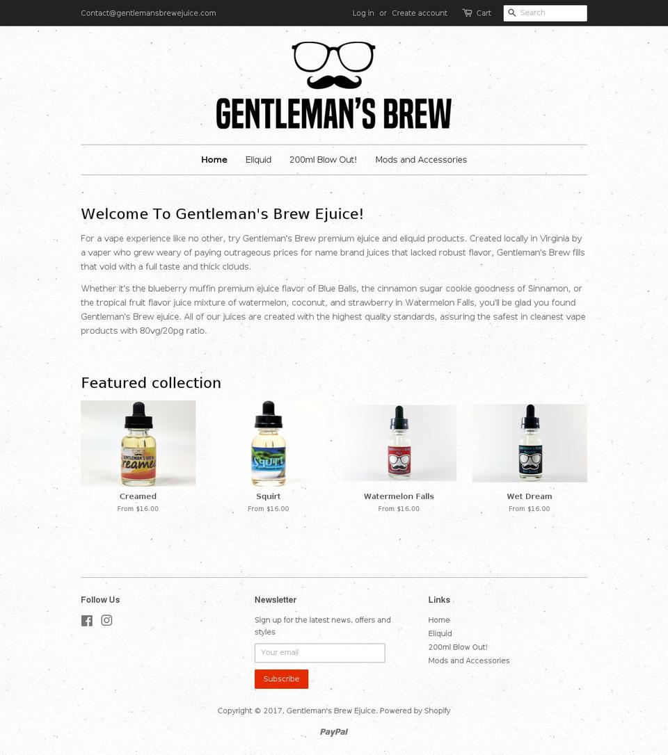 gentlemansbrewejuice.com shopify website screenshot