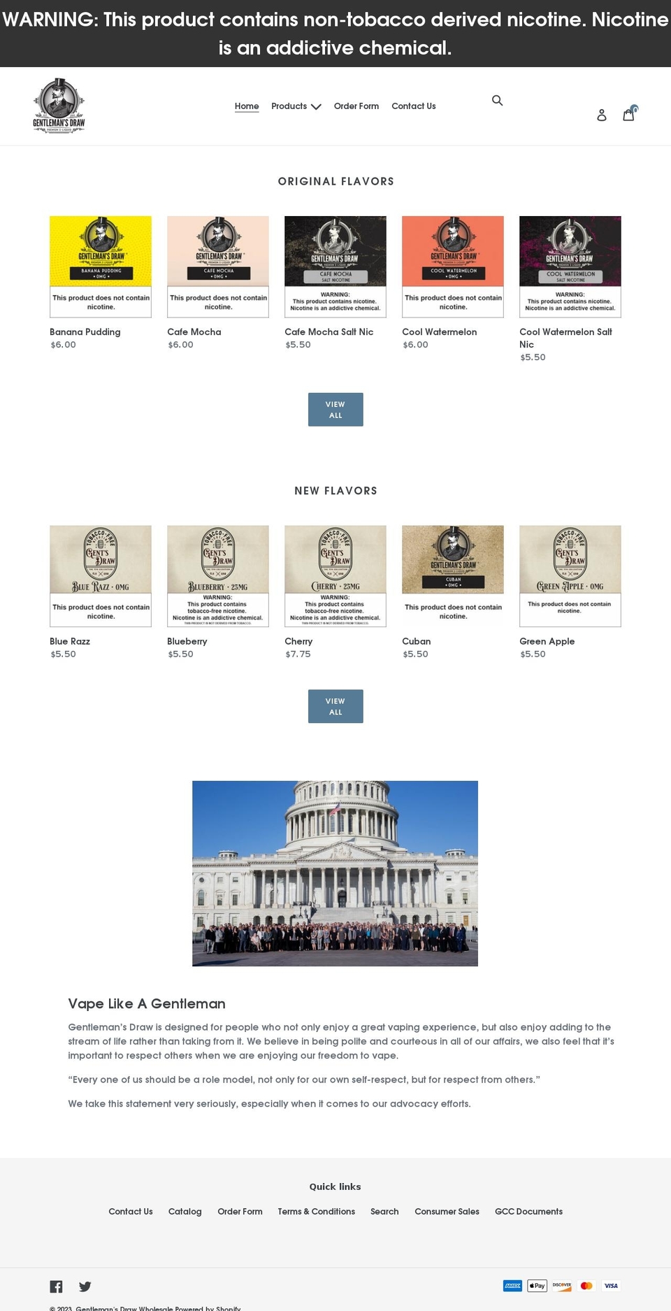 gentlemansdrawdistro.com shopify website screenshot
