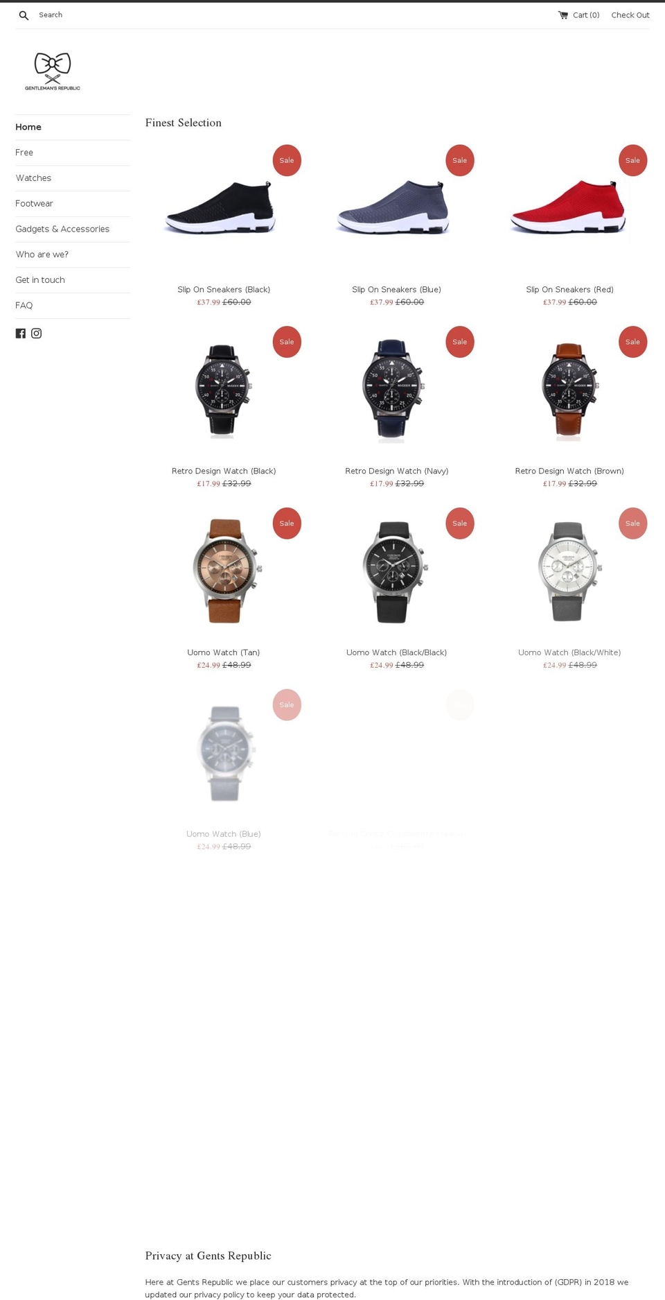 gentlemansrepublic.com — Shopify storefront screenshot