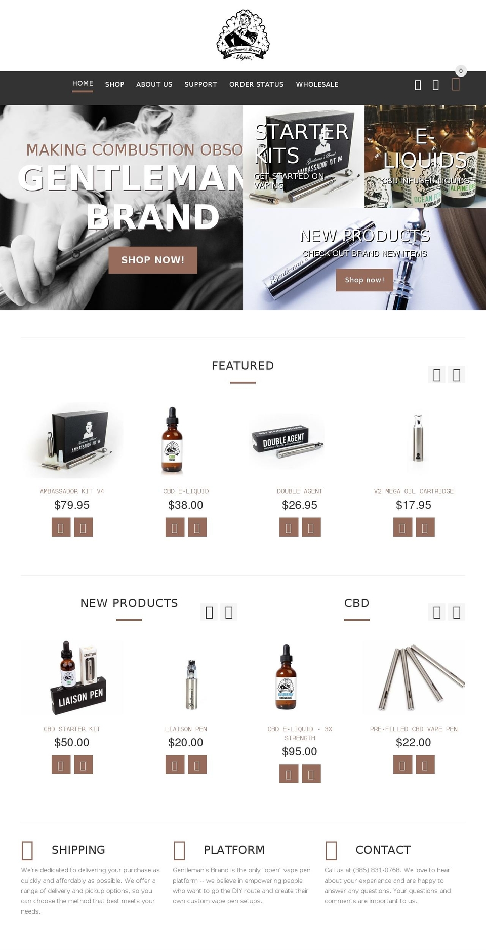 Yourstore-v1-4-6 Layout 3 Shopify theme site example gentlemansvape.com