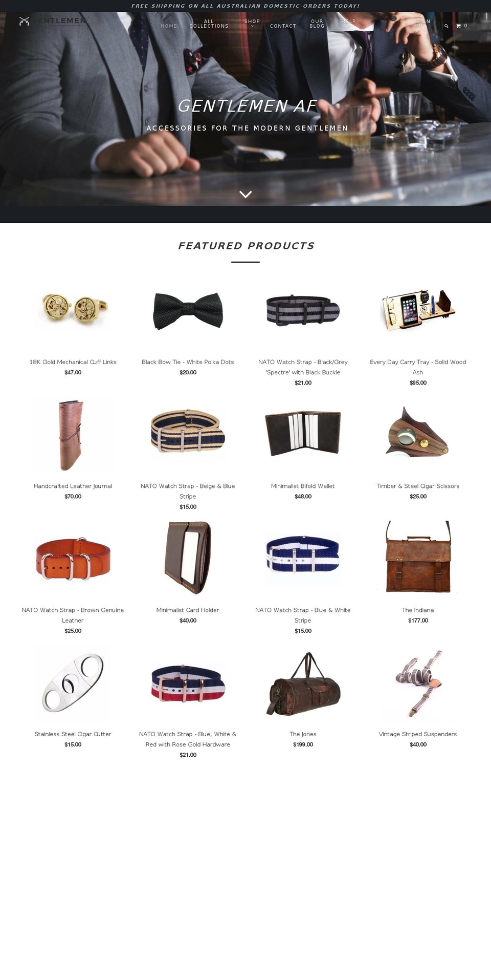 gentlemenaf.com — Shopify storefront screenshot