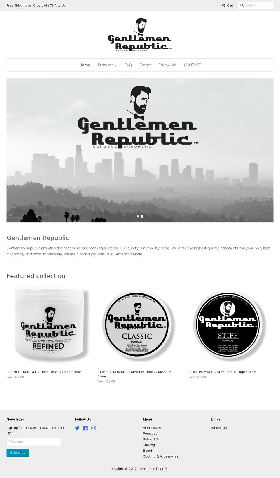 gentlemenrepublicmx.com shopify website screenshot