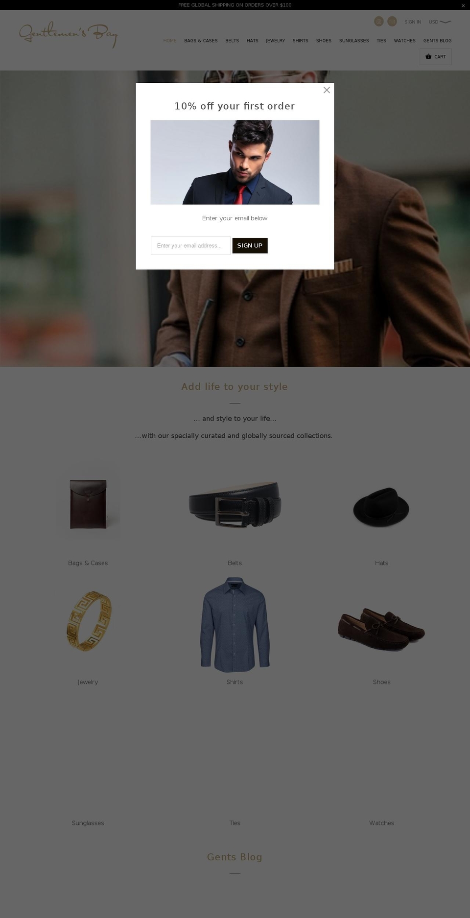 gentlemensbay.com — Shopify storefront screenshot