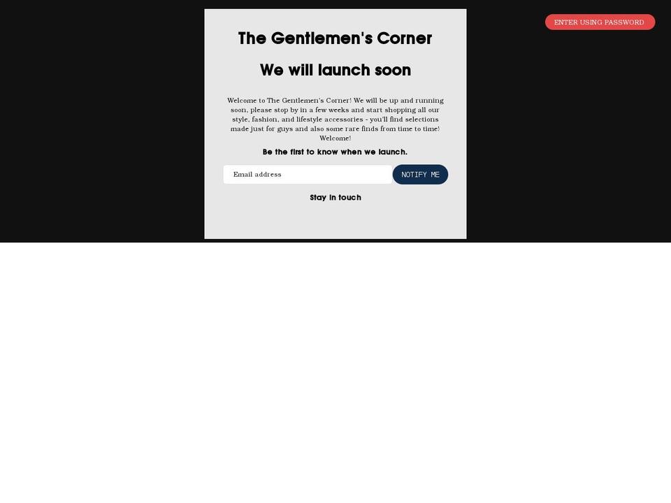 gentlemenscorner.shop shopify website screenshot