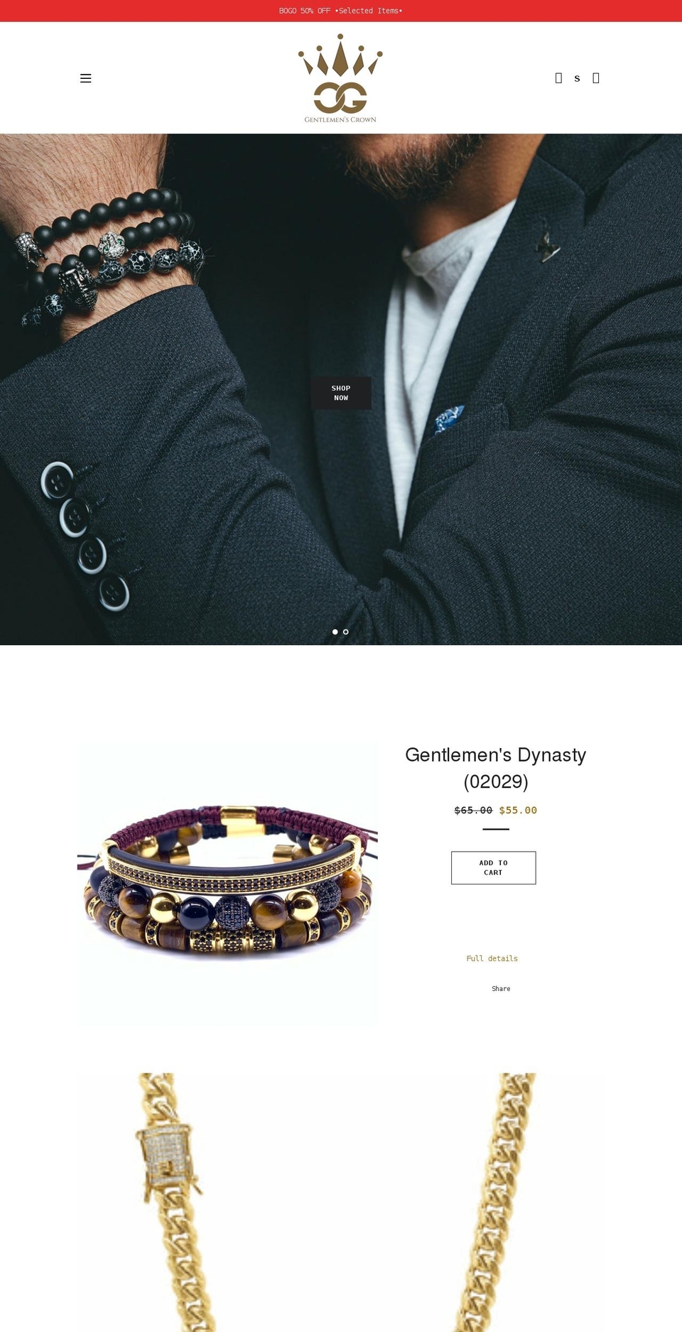 gentlemenscrown.com shopify website screenshot