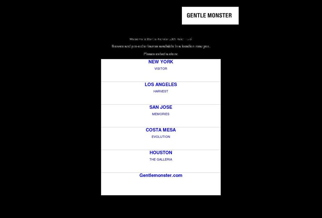 gentlemonster.store shopify website screenshot